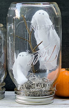 Halloween Ghostly Mason Jars Picture