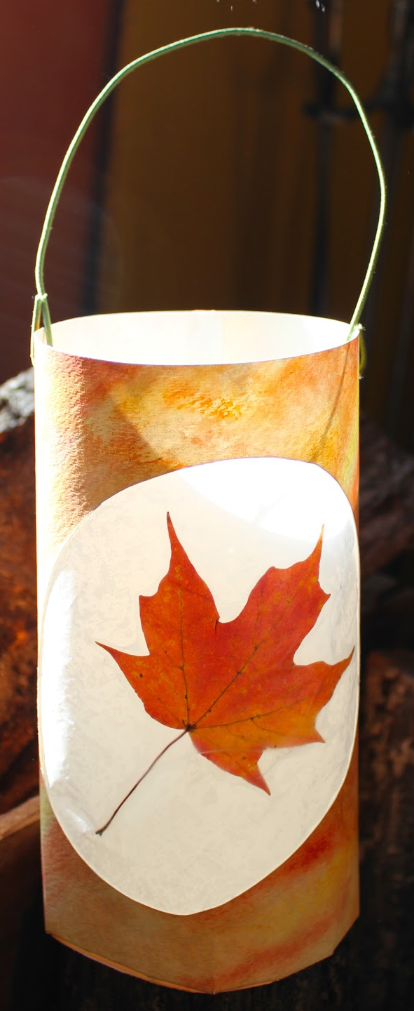 DIY Autumn Leaf Lantern Craft Picture