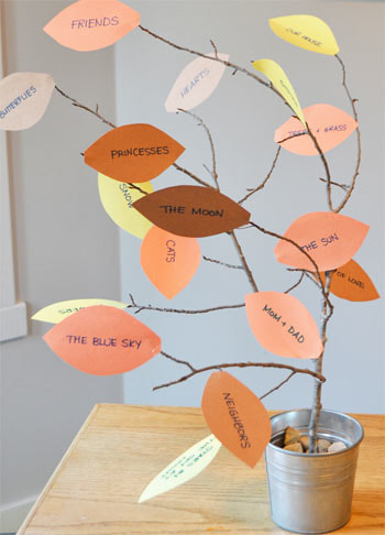 DIY Stick & Branch Based Thankful Tree Picture