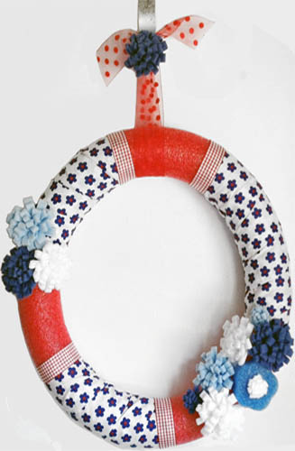Fourth of July Pool Noodle Wreath Picture