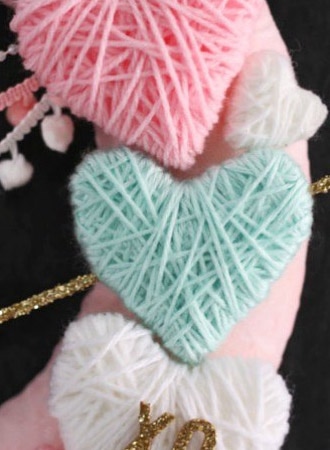 Valentines Yarn Hearts Picture