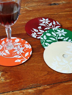 Stenciled DVD/CD Coasters Picture
