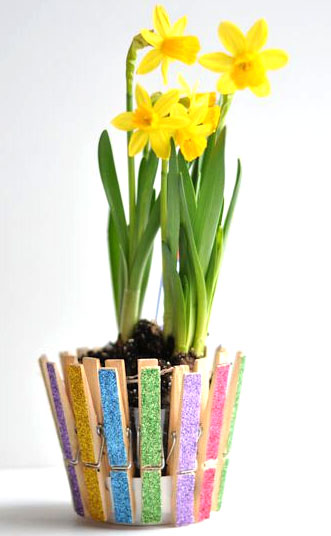 Spring Clothespin Planter Picture