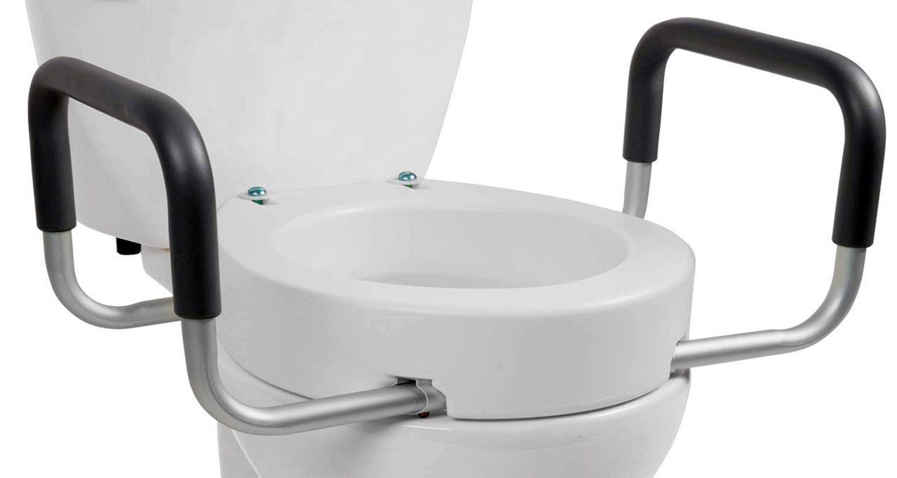 Toilet Seat Riser with Grab Bars Picture